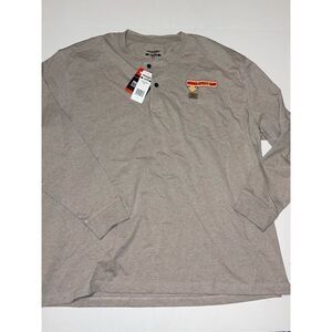 Wrangler Riggs‎ Workwear Long Sleeve Henley Oatmeal Heather 2XL  NWT A23